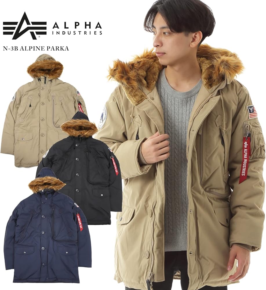 Amazon | ALPHA モッズコート アウター N-3B ミリタリージャケット